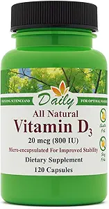 Fabricación diaria Vitamina D3 800 UI (20 mcg)