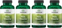 Swanson Milk Thistle (Standardized) - Herbal Liver Support Supplement w/ 80% Silymarin - Natural Formula Helping to Maintain General Health &amp; Wellbeing - (120 Capsules) (4 Pack)