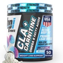 BPI Sports CLA+Carnitine – CLA L Carnitine &amp; Linoleic Acid – L Carnitine Supplement for Weight Loss, Metabolism & Lean Muscle – Caffeine Free – Snow Cone – 50 Servings – 12.34 oz