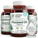 Natural Nutra Organic Flaxseed Oil Softgels, promueve el crecimiento de los cabellos, ayuda en la pérdida de peso, ayuda a Boost Immune System, promueve el crecimiento saludable del Nervous System & Hair, Omega 3 6 9, 1000 mg, 90 Softgels