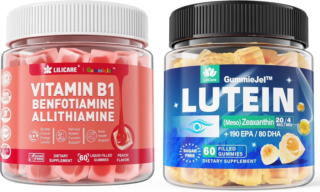 Luteina libre de azúcar 20mg 40mg + vitamina B1 Gummies