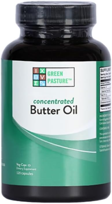Aceite de mantequilla concentrado de pasto verde cápsulas
