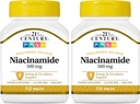 Niacinamida del siglo 21 500 mg Tablas de liberación prolongadas, 110 puntos (Pack de 2)