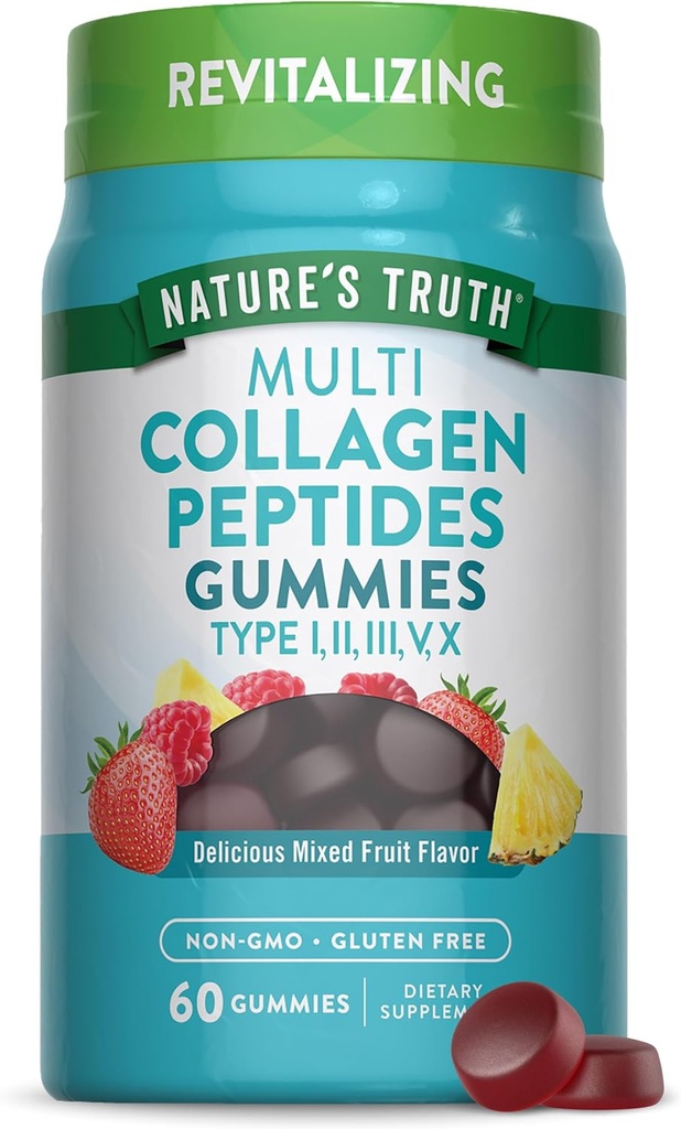 La verdad de la naturaleza Multi Collagen Gummies Silencio Tipo I, II, III, V, X Silencioso 60 Conteo ← No Gluten Complejo Libre Suplemento Anterior Fruto mezclado