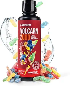InnoSupps Volcarn 2000 - L-CARNITINE Avanzado Energía Líquida ATP Enhancer with GBEEC ← Boosts Energy, Enhances Focus, Caffeine Free, No Artificial Sweeteners ← 32 Servings (Sour Kids Candy)
