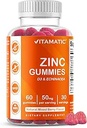 Vitamatic Zinc 50mg Gummies – 60 Gummies Vegan Gluten Gratis – Healthy Immune Support for Adults, Men &amp; Women