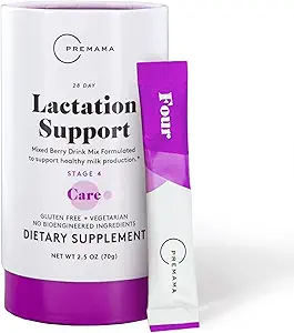 Suplemento de lactancia Premama, Apoyo dietético, Apoyo a la leche materna saludable, Nutrientes esenciales para las madres de enfermería, libre de gluten, vegetariano, mezcla de bebidas mixtas, 28 paquetes de un solo servicio