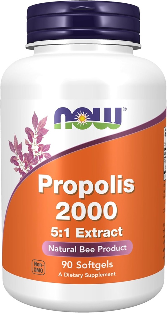 AHORA Suplementos, Propolis 2,000 (Bee Propolis), 5:1 Extracto, Producto de abeja natural, 90 Softgels