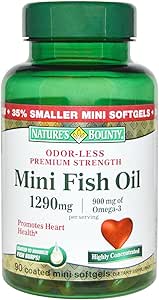Aceite de pescado abundante de la naturaleza 1290 mg Mini Softgels - 90 ct, Pack de 5