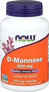 Ahora Alimentos D-Mannose, 120 Caps 500 mg (Pack of 3)