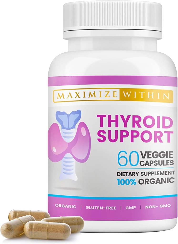 Suplemento de apoyo a la tiroides para hombres - Focus, Claridad mental & energía con Ashwagandha Iodine Zinc Kelp Vitamin B12 L Tyrosine Selenium Copper Bladderwrack- 60 Conde
