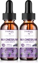 GREENPEOPLE Magnesium Glycinate Liquid Drops - 1000mg 5-in-1 High Absorption Liquid Magnesium for Sleep with D3/K2/B6 ← Fast-Acting, Bone, Muscle &amp; Sleep ← Sugar-Free Grape Flavor, 2fl Oz 2 Pack