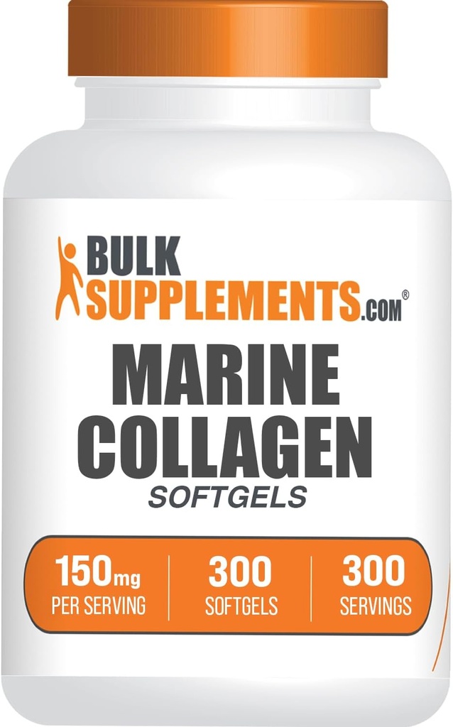 BulkSupplements.com Collagen Softgels - Colagen Peptides Capsules - Collagen Pills for Women - Collagen Peptides Pills - Marine Collagen - Collagen Supplements (300 Count - 300 Servings)