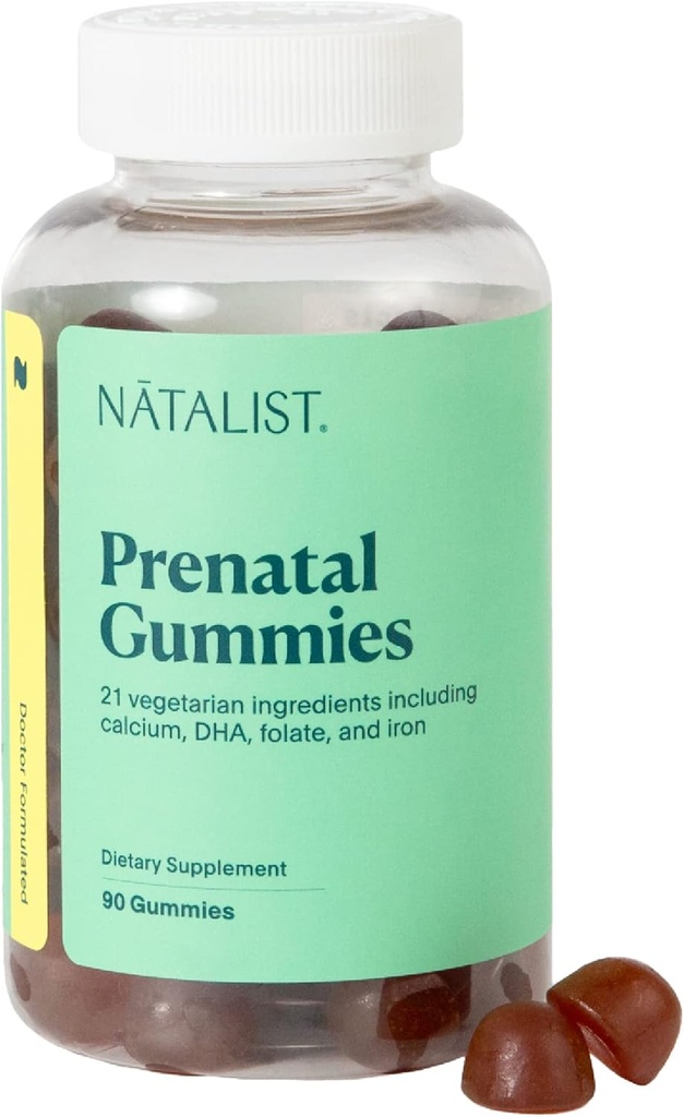 NATALIST Prenatal Gummies for Her Daily Preconception " Pregnancy Formula Women's Multivitamins + DHA Omega-3 de Algae - Mixed Berry, Vegetarian, Gluten-Free, Non-GMO - 90 Count