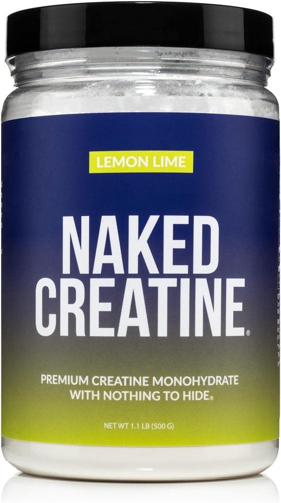 NAKED Puro Micronized Lime Creatine Monohydrate - 42 Servings - 500 Grams, 1.1Lb Bulk, Vegan, Non-GMO, Gluten Free, Soy Free. Aid Strength Gains, No Additives