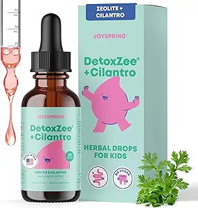 JoySpring DetoxZee Cilantro Drops for Kids - Natural Detox Support with Zeolite & Cilantro Extract - Gentle Whole-Body Cleanse for Children ' Toddlers - Kid-Friendly Liquid Detox, 30 Servings