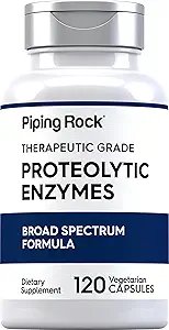 Piping Rock Proteolytic Enzymes Suplemento Silencio 120 Capsules Silencio Broad Spectrum Complex Silencio Vegetarian, Non-GMO, Gluten Free