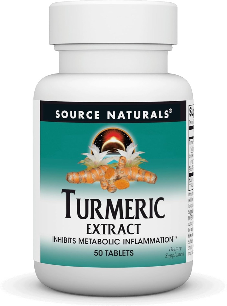 Fuente Naturals Extracto Turmérico - Apoyos Respuesta Inflamatoria Saludable - 50 Tablas