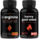 NutraChamps L-Arginine Capsules y Horny Goat Weed Capsules 2 Pack Bundle