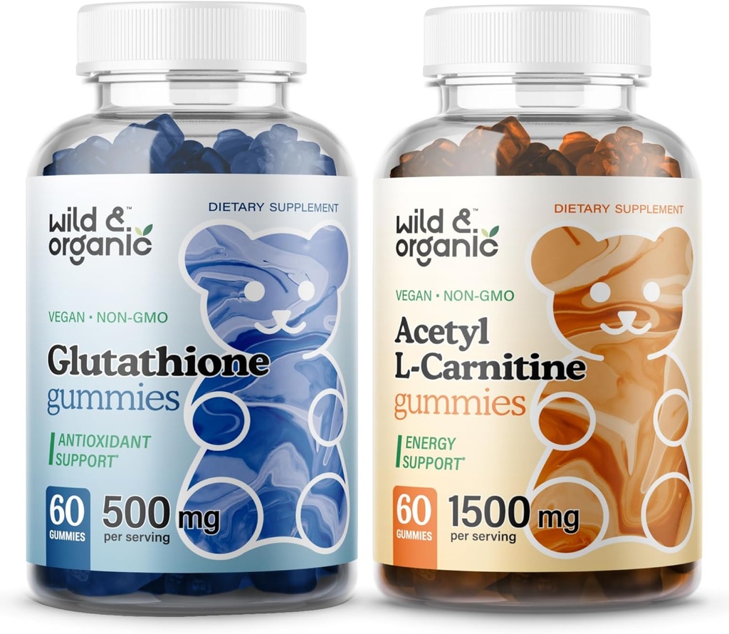Wild &amp; Organic L-Glutathione Gummies &amp; L-Carnitine Gummies 60 Conde