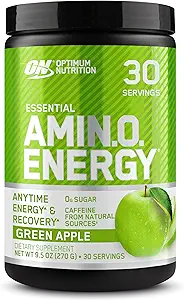 Optimum Nutrition Amino Energy with Green Tea and Green Coffee Extract, Flavor: Green Apple, 65 Servings, 1,29 libras (Pack of 1) (Packaging May Vary)