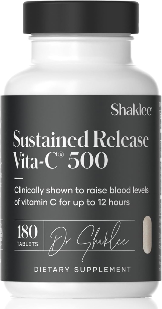 Shaklee - Comunicado sostenido Vita-C® 500mg - High-Potency Cellular and Immune Support Formula with Proprietary Sustained-Release System - incluye Rose Hips y Bioflavonoid Blend - 180 Tablets