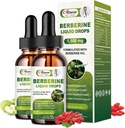2 Pack Berberine Supplement Liquid Drops for Immune System & Digestive System Supports -Premium Berberine HCL 1500mg with Pure Ceylon Cinnamon -4 Fl Oz