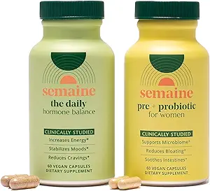 Semaine Hormonal Gut Balance Bundle - Support Cellular Energy, Clear Skin & Mood. Facilidad de ruborización " Indigestión " , Apoyo a la salud vaginal