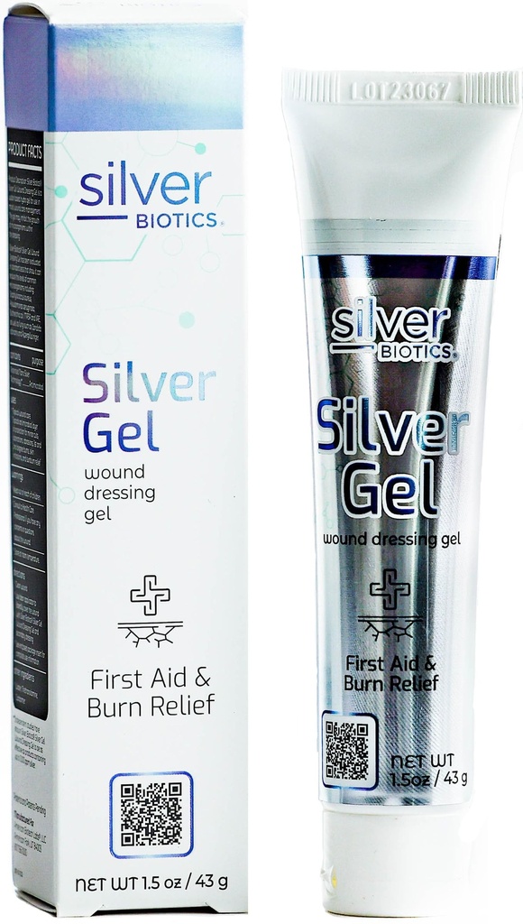 Silver Biotics 24 PPM Silver Wound Healing Gel | Layer of Protection for Cuts, Irritations, and Burns | 1.5 oz