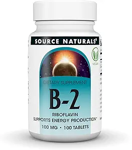 Fuente Naturals Vitamina B-2 Riboflavin 100 mg Apoyo a la Producción Energética - 100 Tabletas