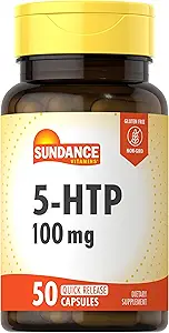 Sundance 5-HTP 100mg ← 50 Capsules ← 5 Hydroxtryptophan  Non-GMO &amp; Gluten Free Supplement