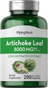 Piping Rock Artichoke Extracto Capsules 8000mg Silencio 200 Pills Silencio No GMO &amp; Gluten Suplemento Gratis