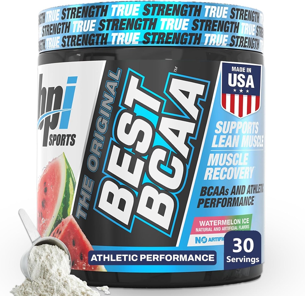 BPI Sports Best BCAA Powder - Muscle Recovery Support - Branched Chain Amino Acids ¦ Building Blocks of Protein and Muscle - Post Workout Recovery – Hydration - Watermelon Ice, 30 Servings