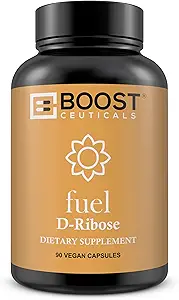 BoostCeuticals D-Ribose Capsules 90 | Pure Vegan D Ribose Supplement | Non-GMO, Gluten-Free, No Stearates | Ideal Muscle, Heart & Cellular Energy Support