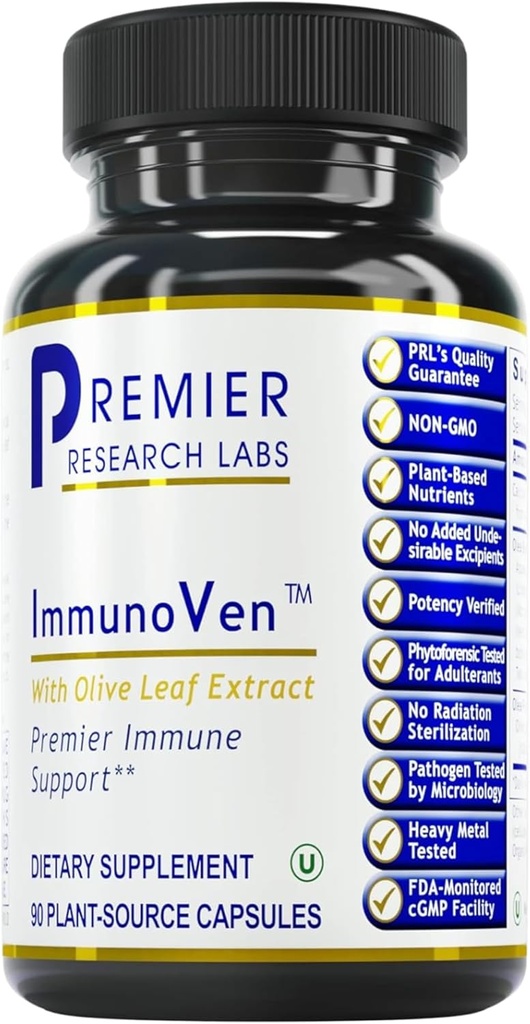 Premier Research Labs ImmunoVen - Immune Health Capsules, Olive Leaf Extract Capsules, Immune Support & Heart Health, Wellness Pills for Men &amp; Women - 90 Vegetarian Capsules