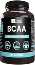 Ingredientes originales puros BCAA (365 capsules) No hay magnesio o rifles de arroz, siempre puros, lab verificados