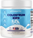 Vitamatic Bovine Colostrum Powder - 50% Highest IgG -120 Gram - Suplemento para Gut Health, Hair Growth, Beauty, Muscle Recovery, &amp; Immune Support - Easy to Mix - Unflavored - 60 Servings