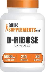 BulkSupplements.com D-Ribose Capsules - Ribose Supplement, for Energy Support - Gluten Free, 7 Capsules per Serving (5000mg), 210 Count (Pack of 1)