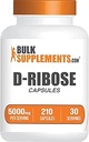 BulkSupplements.com D-Ribose Capsules - Suplemento Ribose, para el apoyo energético - Gluten Free, 7 cápsulas por servicio (5000mg), 210 Conde (Pack of 1)