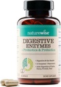 NatureWise Digestive Enzymes - Multi Enzymes with Probiotics + Prebiotics - Post Mealtime Comfort " Bloating Support + Aids Digestion and Gut Health - Soy-Free, Non-GMO - 60 Capsules[1-Month Supply]