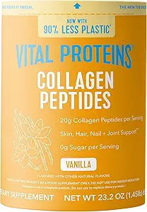Péptidos de colágeno de proteínas vitales Polvo - Péptidos de colágeno de grano para el cabello, uñas, piel, huesos " salud conjunta, vainilla, 23,2 onzas