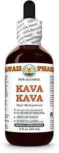 Hawaii Pharm Kava Kava Extract líquido libre de alcohol, Kava Kava (Piper Methysticum) Dried Root Glycerite Natural Herbal Suplemento 2 oz