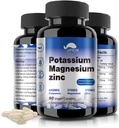 Suplemento de magnesio de potasio 1000mg, alta absorción Magnesio Potasio Zinc Aspartate (90 cápsulas)