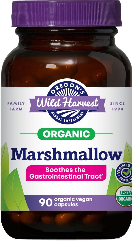 Marshmallow Wild Harvest de Oregon Suplemento Herbal Orgánico, 90 Conde