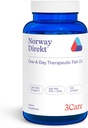 Noruega Direkt Omega-3 Fish Oil 2000mg de Omega-3 por 2 softgel sometida 1060mg EPA, 740mg DHA (2 Soft-Gel Serving) Farmacéutica Grado (180 Softgels)