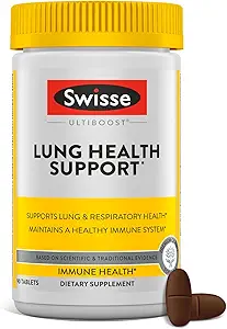 Swisse Lung Detox and Cleanse ← Lungs Support Suplemento &amp; Respiratory Health with Mullein Leaf Extract, Reishi, Astragalus ← Healthy Immune System with Zinc &amp; Vitamin C latitud 90 Tablets