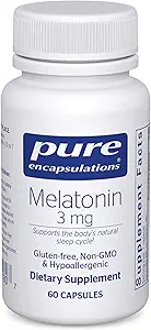 Pure Encapsulations Melatonin 3 mg - Antioxidant Supplement to Support Natural Sleeping & Relief of Occasional Sleeplessness - for Natural Sleep Support* - 60 Capsules