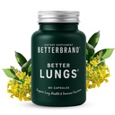 Betterbrand BetterLungs Lung Support Suplemento con NAC, hoja de Mullein para fumadores, Fórmula de Salud Respiratoria con Elderberry, Vitamina D, Ginseng, Reishi Mushroom - 60 cápsulas - Pack de 1