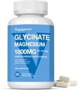 Magnesio Glycinate 1600mg Suplementos - con Vitamina B6 &amp; Zinc, Vitamina D3, Magnesio Chelatado para el sueño, musculo, bonificación e inmune Salud, Magnesio de alta absorción, No GMO, Vegan 90 cápsulas