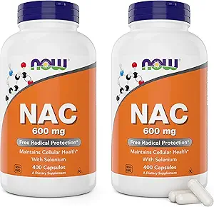 Ahora NAC 600 mg, 400 cápsulas (Pack of 2), N-Acetyl Cysteine con Selenium